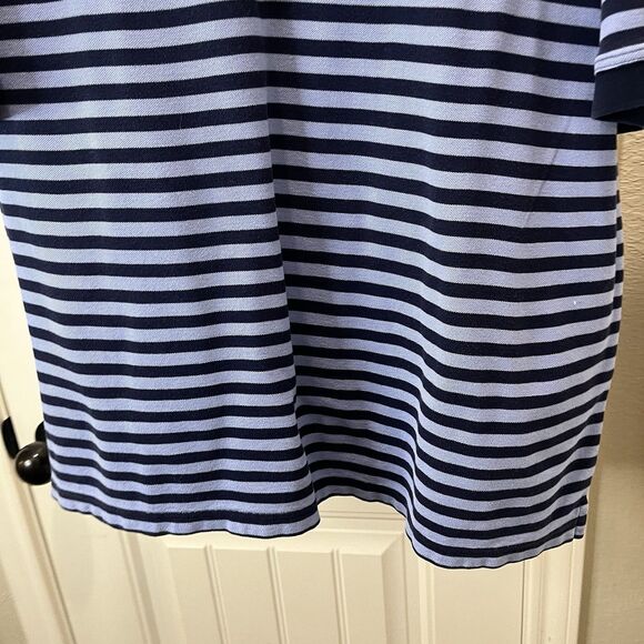 Masters Collection Men’s Large Blue Striped Golf Polo Shirt Pima Cotton Two-Ply - Picture 3 of 8